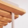 Plafonnier à abat-jour ronds Koyoto à 4 lumières, socle à lattes de bois