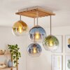 Plafonnier Koyoto bohème avec 4 abat-jour ronds en verre multicolores, ø 15 cm, E14