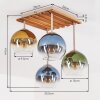Plafonnier Koyoto bohème avec 4 abat-jour ronds en verre multicolores, ø 15 cm, E14