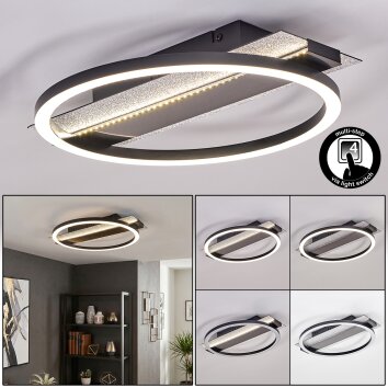 Kordex plafonnier LED moderne pour salon et salle à manger, design anneau plat