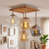 Plafonnier Koyoto à 4 globes E14, design rétro vintage boho pour salon