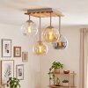 Plafonnier Koyoto à 4 globes E14, design rétro vintage boho pour salon