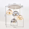 Gastor plafonnier boule 4 lumières E14, Ø 38 cm, design globe rond vintage