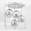 Koyoto plafonnier boule 4 points lumineux E14, forme globe ronde Ø 38 cm
