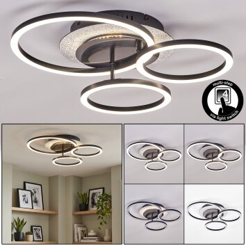 Kordex plafonnier LED à 3 anneaux orientables pour salon et salle à manger
