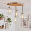 Gastor plafonnier boule à 4 lampes E14, abat-jour globe, style rétro
