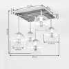 Koyoto plafonnier suspension à globes, 5 points lumineux pour salon, vintage
