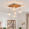 Koyoto plafonnier suspendu 5 lumières, globes rainurés style rétro moderne