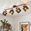 Tallaboa plafonnier 4 spots orientables E14 à abat-jour ajourés losanges