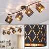 Alsen plafonnier 4 spots orientables E14, rampe de spots au motif géométrique