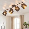 Alsen plafonnier 4 spots orientables E14, rampe de spots au motif géométrique