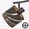 Spot de plafond Alsen à 4 lumières avec têtes orientables et abat-jour noirs à motifs dorés