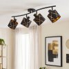 Spot de plafond Opatija scandinave, à 4 abat-jour orientables noir et or croisés