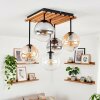 Gastor Plafonnier à globes 5 lumières E14, luminaire de plafond rétro