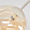 Plafonnier Chehalis moderne, six abat-jour en verre ambre, ø 15 cm