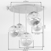 Chehalis plafonnier boule suspendu 5 points lumineux G9 Ø 45 cm pour salle à manger