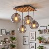 Koyoto plafonnier 4 flammes E14 à globes, luminaire de plafond rétro