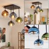 Plafonnier Koyoto moderne avec 4 abat-jour ronds et multicolores en verre ø 15 cm