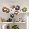 Chehalis plafonnier à globes 6 lampes G9, bras courbés, rétro moderne Ø 58 cm