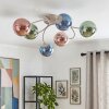 Chehalis plafonnier à globes 6 lampes G9, bras courbés, rétro moderne Ø 58 cm