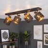 Alsen plafonnier à 4 spots orientables E14, abat-jour ajourés motif nid d’abeille