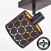 Alsen plafonnier à 4 spots orientables E14, abat-jour ajourés motif nid d’abeille