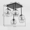 Koyoto plafonnier boule vintage 4 lumières E14, Ø 35,5 cm, style moderne