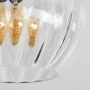 Plafonnier moderne Koyoto avec 4 abat-jour en verre cannelé clair ø 15 cm, E14