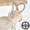 Plafonnier scandinave Orny à 2 têtes orientables, abat-jour sable, E27, socle en bois