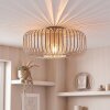 Plafonnier cage scandinave Wemude, structure ronde ajourée couleur sable, E27
