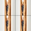Lampadaire Sernadelo moderne à structure verticale écrue en bois et métal, 4 lumières