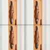 Lampadaire Sernadelo en bois écru, panneau ajouré aux ouvertures organiques, 4 lumières