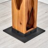 Lampadaire Sernadelo en bois écru, panneau ajouré aux ouvertures organiques, 4 lumières