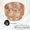 Plafonnier Tamir bohème à double abat-jour cylindrique en corde écrue, ø 45 cm