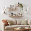 Applique murale moderne Koyoto à 3 lumières, abat-jour ronds blancs, lot de 2