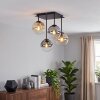 Plafonnier moderne Gastor, grappe à 4 lumières en verre fumé, ambré et clair
