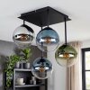 Suspension moderne Gastor en grappe à quatre abat-jour bleus en verre