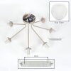 Plafonnier moderne Ripoll, structure ramifiée et 7 abat-jour en verre blanc