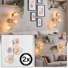 Applique murale moderne Koyoto, set de 2 à 3 lumières, abat-jour ronds ambrés et clairs