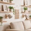 Applique murale orientable Herford, set de 2, projecteur métallique sur support en bois