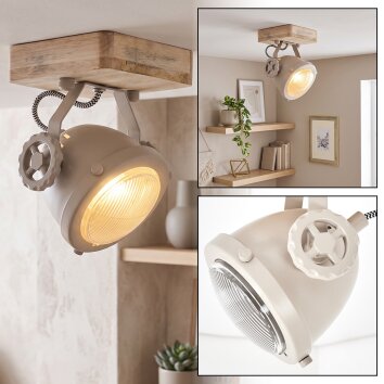 Plafonnier orientable moderne Herford, projecteur rond, pour couloir et entrée