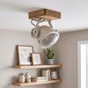 Spot plafond moderne Herford avec corps écru, projecteur orientable, pour couloir et entrée