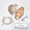 Spot plafond moderne Herford avec corps écru, projecteur orientable, pour couloir et entrée