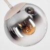 Suspension Gastor, 3 abat-jour sphériques fumés et clairs en grappe, réglable au montage
