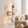 Applique murale moderne Ripoll à 3 lumières avec abat-jour en verre clair