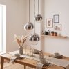Suspension moderne Gastor, abat-jour ronds fumés et clairs, pour la table à manger