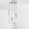 Suspension Gastor en grappe, 3 abat-jour ronds, réglable au montage