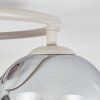Plafonnier moderne Koyoto à 3 lumières, abat-jour ronds en verre fumé et clair en grappe