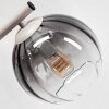 Applique murale moderne Koyoto à trois abat-jour sphériques en verre fumé et ambré