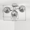 Plafonnier moderne Koyoto à 3 lumières en ligne, abat-jour ambre et clair